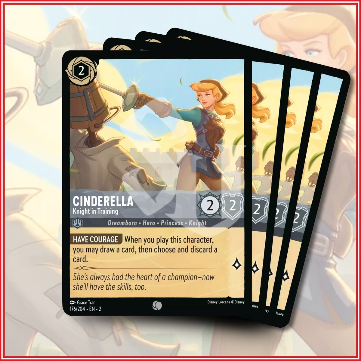 Disney Lorcana TCG: CINDERELLA Knight in Training x4 C | Rise of the Floodborn Disney Lorcana TCG: CINDERELLA Knight in Training x4 C | Rise of the Floodborn