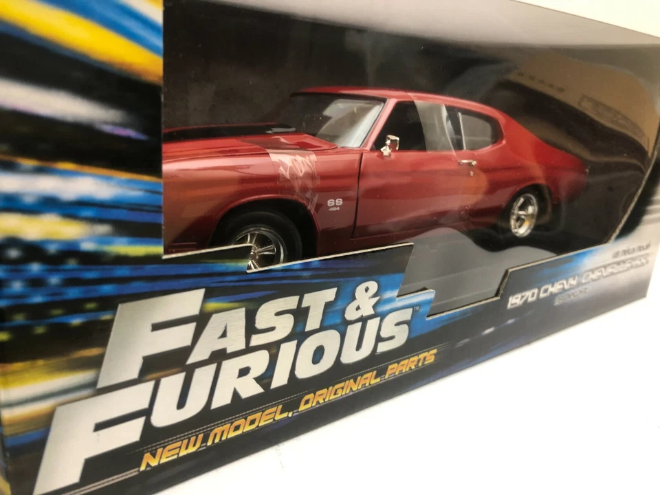 JOHNNY LIGHTNING FAST & FURIOUS 1970 CHEVY CHEVELLE SS RED 1:18 DIECAST MODEL 34 - Image 4 of 4