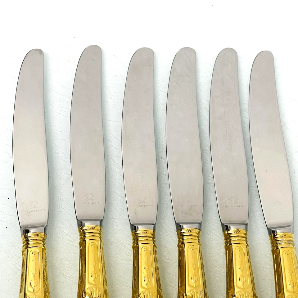 Auerhahn Tatjana Gold Besteck 6 Kuchenmesser Obstmesser 17 cm Chambly - Bild 3 von 4