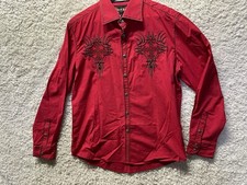 House Of Lords Red Button Up Shirt Men  s Size Large EUC