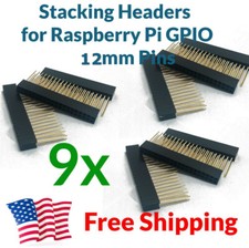 9X Raspberry Pi Stacking GPIO Header 2x20 40P 40 pin 2.54 Female Extra Long Pins
