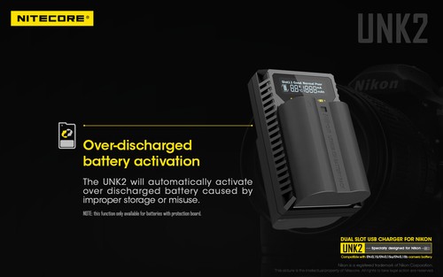 Nitecore UNK2 Dual-slot USB Battery Charger for Nikon EN-EL15 - Picture 17 of 20