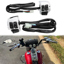 1" Handlebar Turn Signal Switch Gear Controls+ Harness For Harley Dyna Low Rider