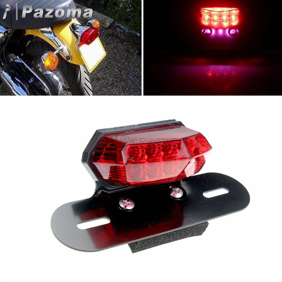 Luz trasera de matrícula de freno Lucas LED para motocicleta Cafe Racer Bobber Chopper Foto 2 de 4