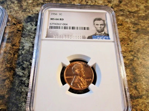1956 LINCOLN CENT NGC MS 66 RD    004