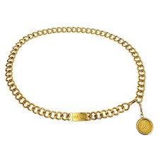 Chanel Chain Belt Medallion Gold Small Good 117193
