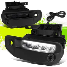 {Full LED DRL} Fog Lights+Wire Harness+Switch+Bezel for Ram 1500 19-22 Smoked