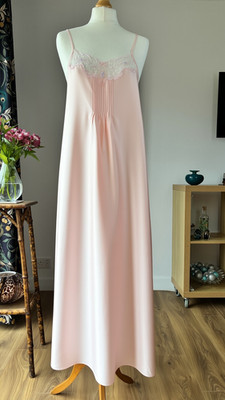 Vintage St Michael M&S Schlupfkleid UK 10-12 rosa Satin Spitzenbesatz Nachthemd 80er