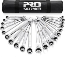 Ratcheting Combination Wrench Set,20-Piece SAE  Metric Wrench Kit with Pouch