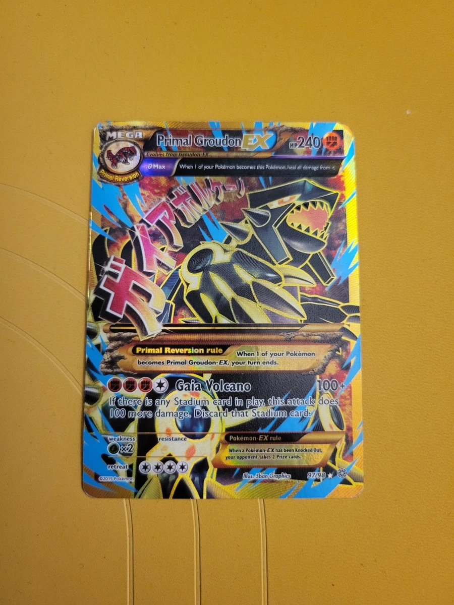 Primal Groudon EX Shiny Full Art Holo Card 97/98 XY-Ancient Origins | eBay