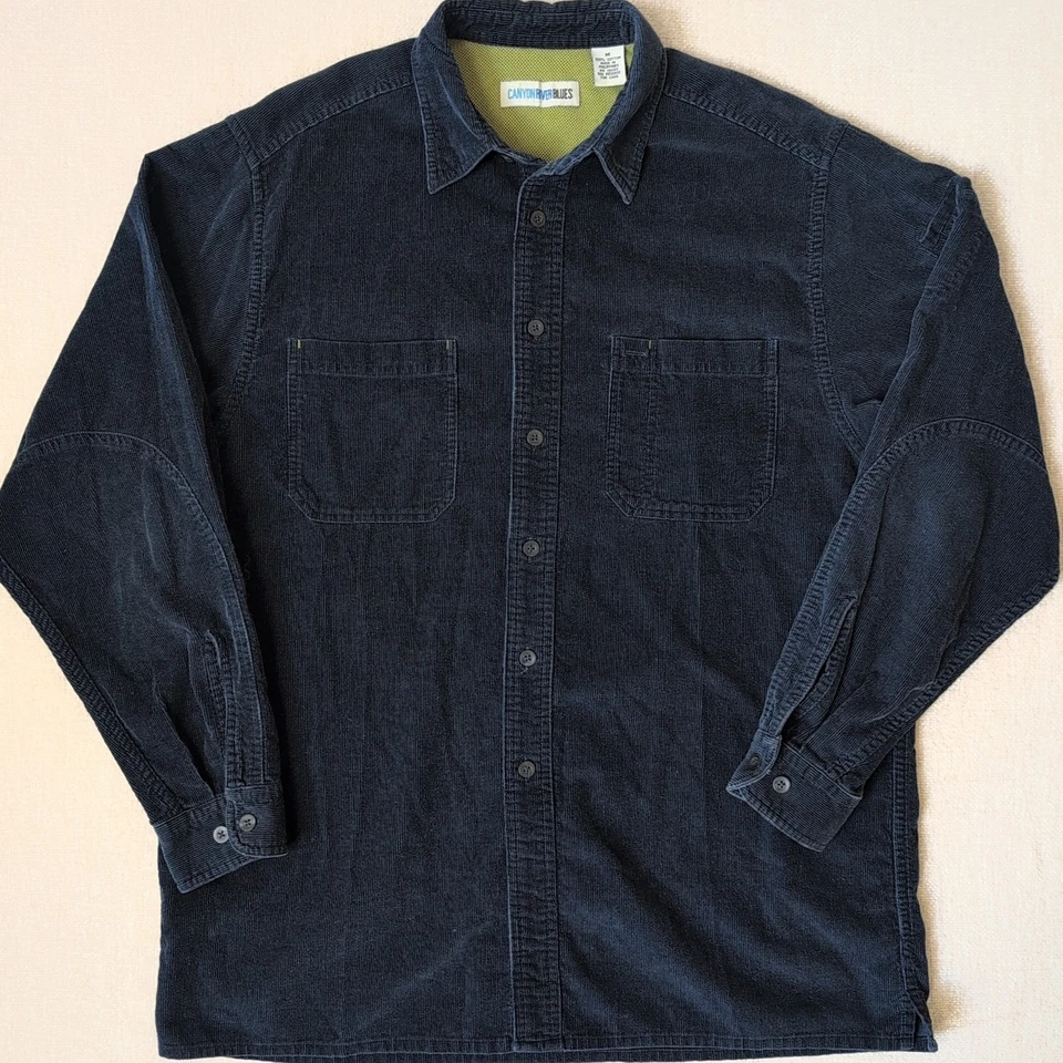 Camisa De Colección Para Hombre Canyon River Azul Pana Manga Larga Con Botones Talla Med Foto 2 de 4