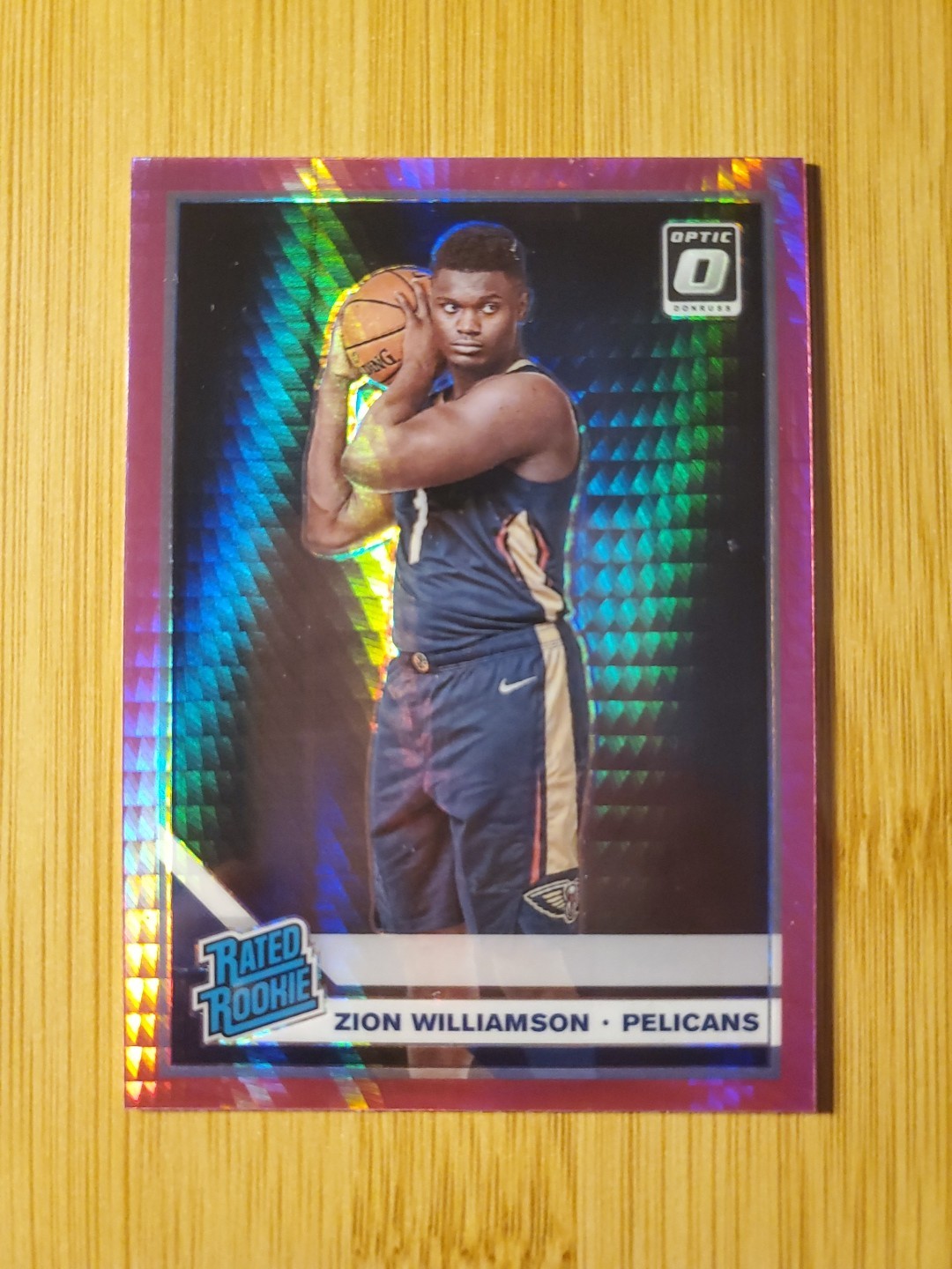 2019 Panini Donruss Optic Rated Rookie Pink Hyper Prizm Zion Williamson #158