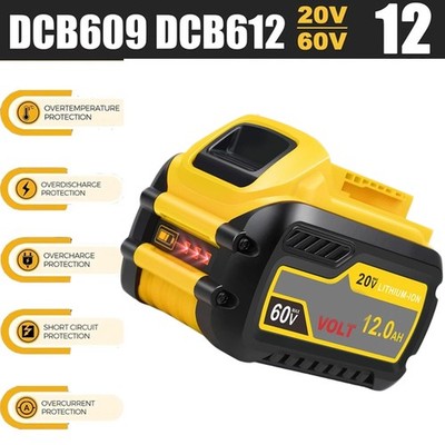 12Ah 20V/60V MAX Li-ion Battery für DEWALT DCB606 Flex Battery DCB609 DCB612 DE