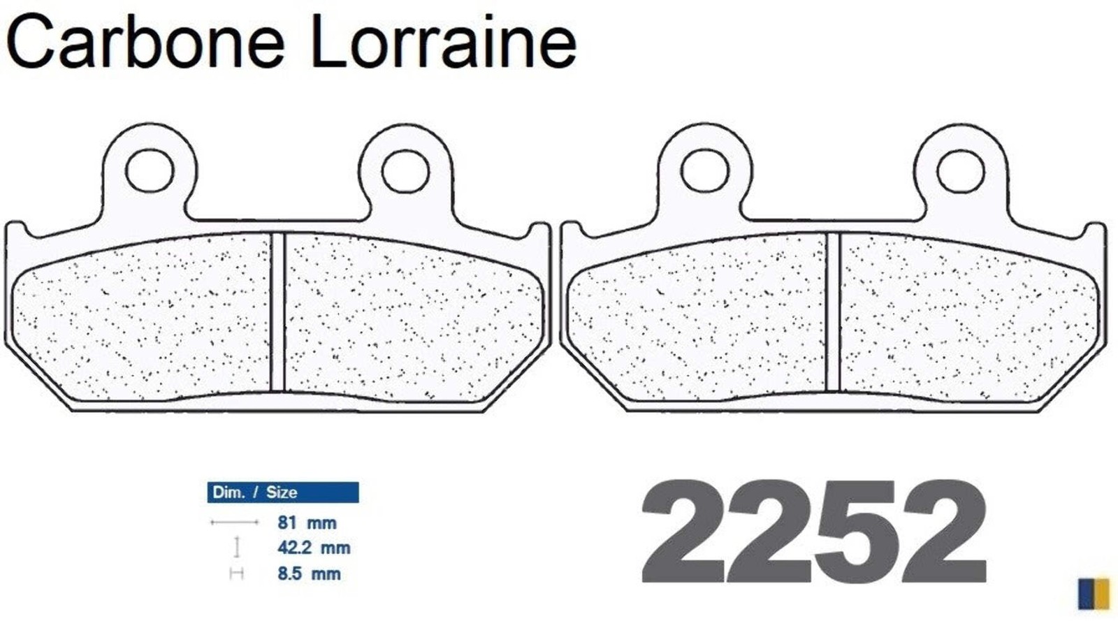 Plaquettes de frein Carbone Lorraine type 2252 RX3 pour moto de route