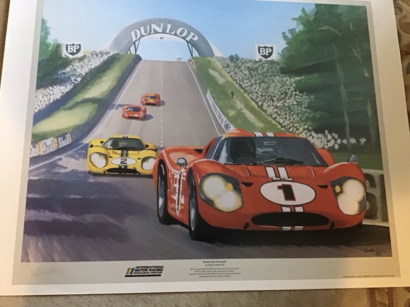 AUTOMOBILIA/AMERICAN TRIUMPH/1967 LEMANS/GT 40/SIGNED GURNEY/FERRARI