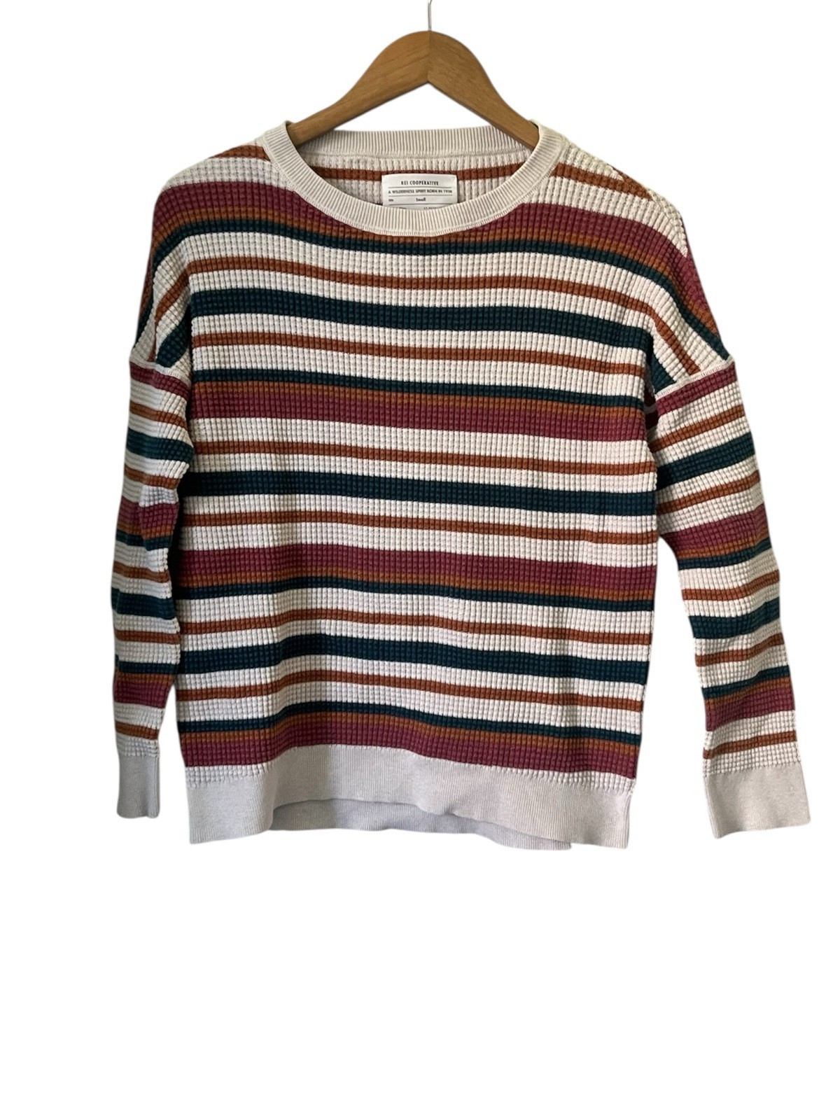 REI Co-op Wallace Lake Waffle-Knit Striped Sweater S