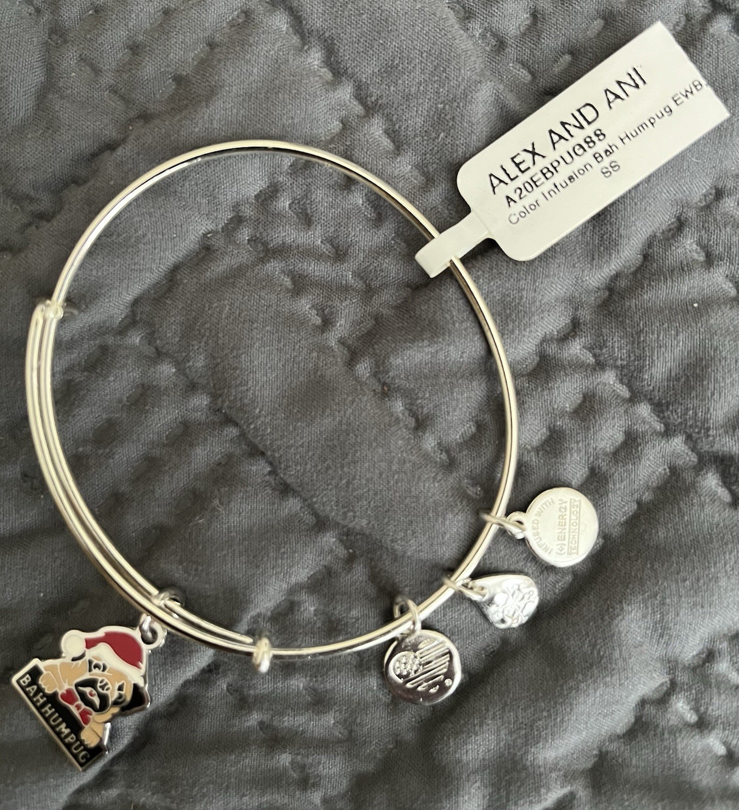 Alex and Ani Silver Bah Hum Pug Christmas Bracelet | eBay