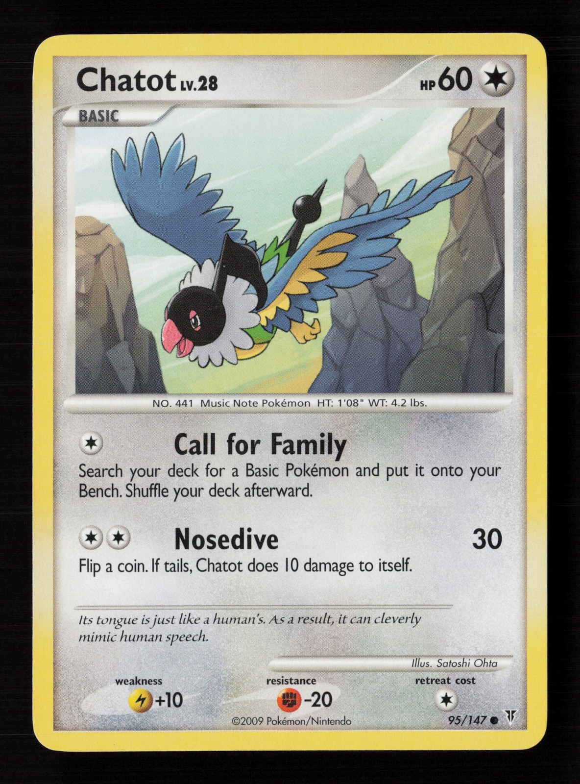 Chatot 95 Supreme Victors Pokemon Card -B11