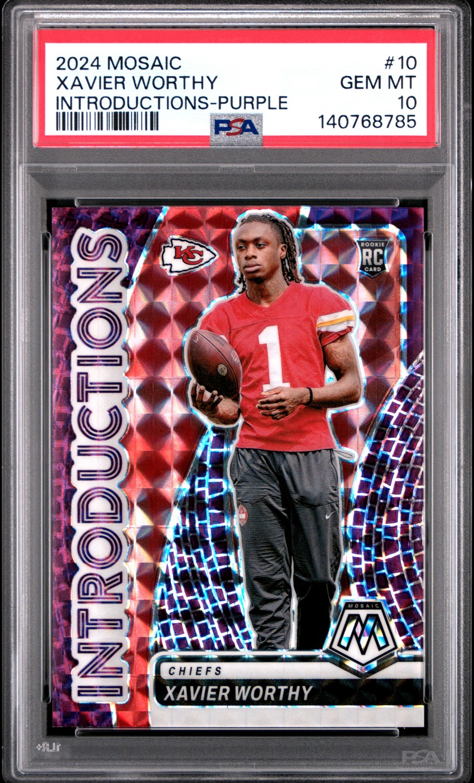 Xavier Worthy Panini Mosaic Introductions #10 Purple