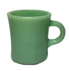 Vintage C Handle Thick Jadeite Fire King 6 Oven Ware USA Restaurant Coffee Mug