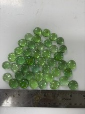 Clear green flat backed craft or mosaic gems / marbles