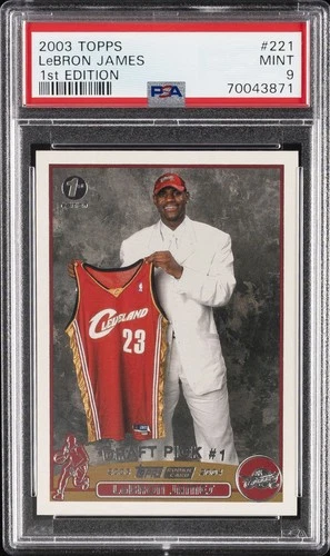 2003 TOPPS 1ST EDITION #221 LEBRON JAMES ROOKIE RC PSA 9