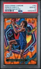 2023-24 TOPPS CHROME COSMIC DERECK LIVELY II ORANGE ROOKIE /25 MAVERICKS psa 10