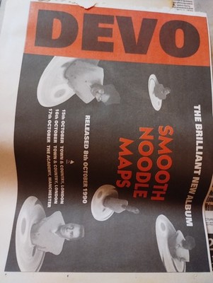 Sk216 Ephemera 1990 Musik Werbung Devo Smooth Noodle Maps