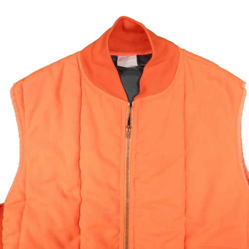 Chaleco acolchado vintage Refrigiwear para hombre grande naranja brillante garra cremallera caza - Imagen 2 de 21