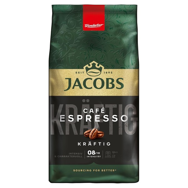 Jacobs Kaffeebohnen Café Espresso, KräFtig & WüRzig, IntensitäT 8/10, 1 Kg-image
