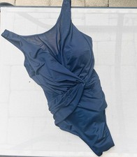 Miraclesuit Illusionist Palma One Piece Swimsuit Womens Blue Mesh Size 8