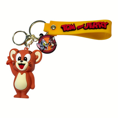Jerry Mouse 3D Cartoon Keychain Tom and Jerry Bag Purse Zipper Charm Brand New