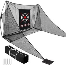 10x7FT Golf Hitting Net Heavy Duty Practice Net W/ Target Backyard Complete Golf