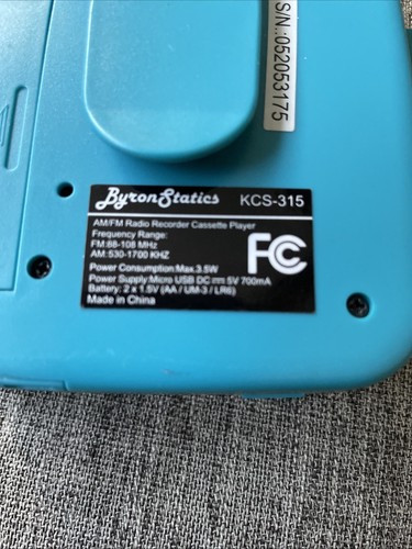ByronStatics Lettore Cassette Portatile Registratore Radio Stile Walkman Nastro "Teal" - Foto 4 di 8