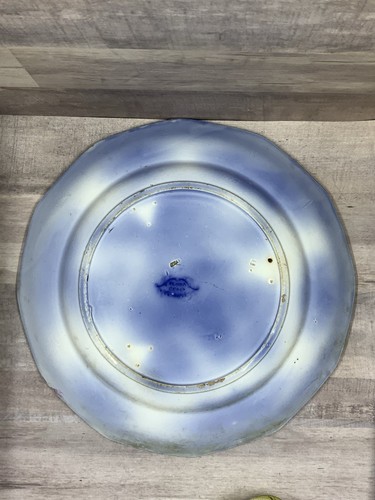 Antique Pottery Flow Blue “Flora” Plate 9.5” Transferware Blue Floral CC & CO. - 第 8/10 張圖片
