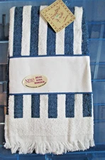 Crafter's Pride Kitchen Classic Stripe Cross Stitch Towel - Marine Blue