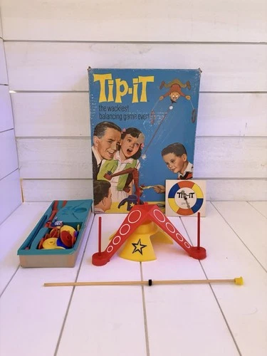 Vintage TIP-IT Balancing Game 1965 Ideal Toy Corp Family Game-Complete