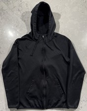 Nike Full Zip Hoodie Mens Small Black Fleece Athletic Therma-FIT Jacket Gym Logo