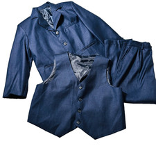 Lito Children's Wear Royal Blue 3-pc Suit Boys Size 8 Blazer Jacket Vest Pants