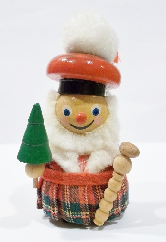 Steinbach Germany Scottish Santa Claus Tartan Kilt Hat Tree Wooden Wood Ornament