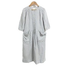 mina perhonen laundry Turku striped long cotton dress, size 36, gray Women USED