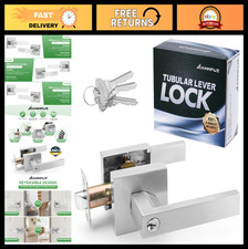 Heavy Duty Entry Door Lever Lock with Keys - Brushed Nickel Finish, 1 Pack