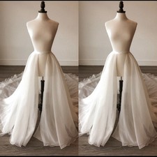 White Ivory Overskirt Detachable Train Bridal Removable Wedding Bridal Train