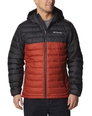 Columbia Steppjacke Powder Lite Hooded Jacket Gr.L Schwarz Rot