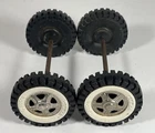 Vintage Tonka Set Of 4 Wheels Whitewall Tires Axle Assembly Parts Restore Custom