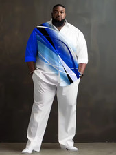 Men's Outfit 2 Piece Set Shirt Pants Suit PLUS SIZE BIG 5XL