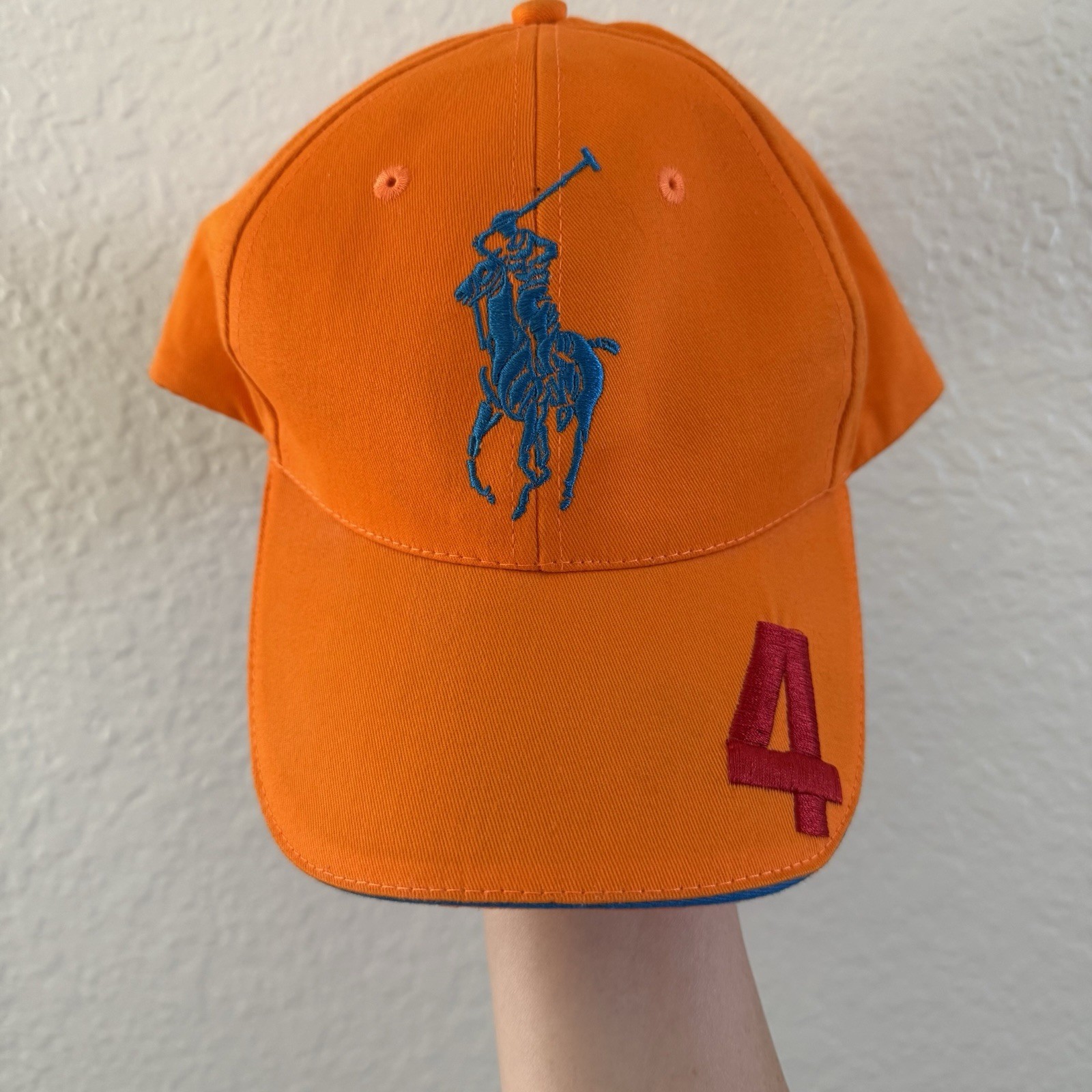 Cappello Berretto Ralph Lauren Uomo TAGLIA UNICA Big Pony 4 Fragranze Golf Baseball ARANCIONE