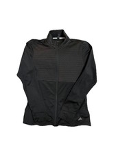 Women's Adidas SZ M Black Full Zip Jacket, Fitted, Thumb Holes, Collar