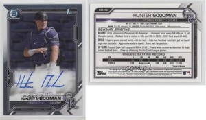 2021 Bowman Draft Chrome Draft Pick Auto Hunter Goodman #CDA-HG Auto