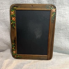VTG.  HANDPAINTED SLATE REVERSIBLE CHALKBOARD ROSE ART IND. 8”x6”PORTUGAL